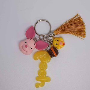NEW- Pooh Piglet Keychain With Charms